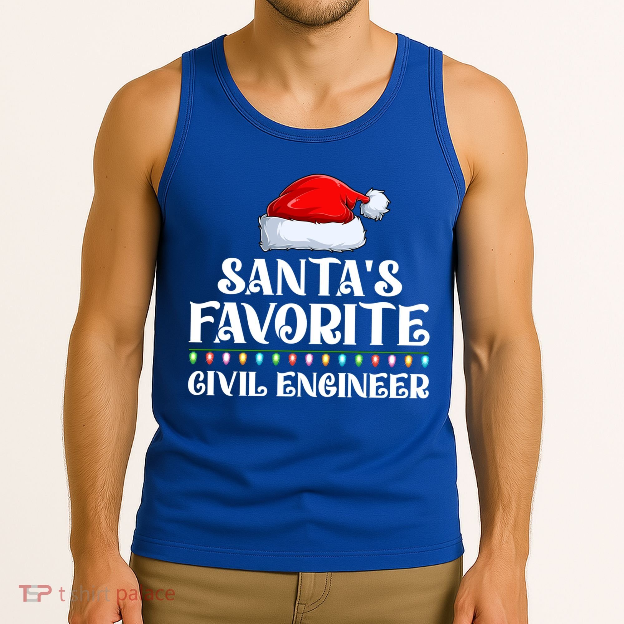 Xmas Lights SantaS Favorites Civil Engineer Christmas Gift Tank Top