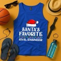 Xmas Lights SantaS Favorites Civil Engineer Christmas Gift Tank Top thumb 4