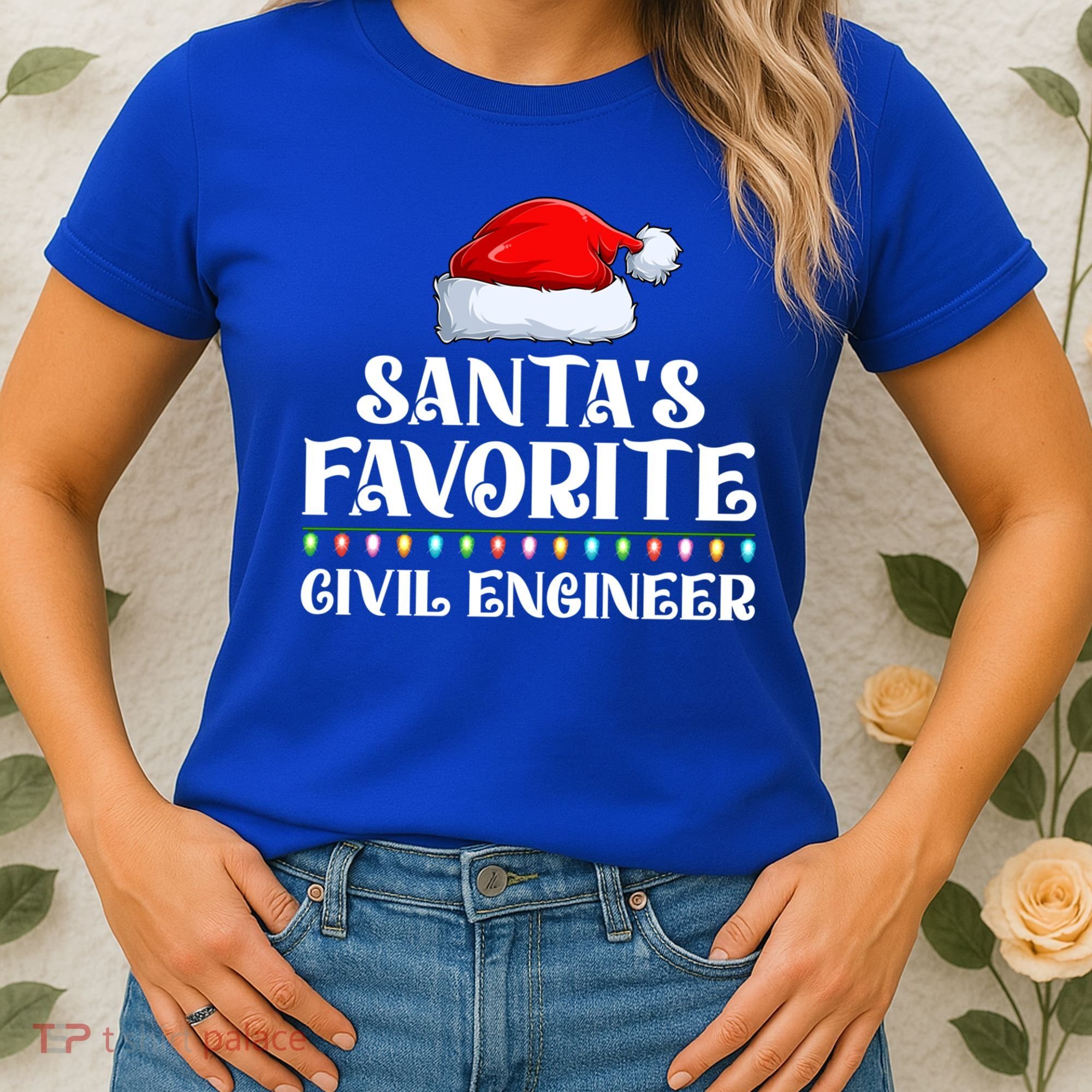 Xmas Lights SantaS Favorites Civil Engineer Christmas Gift Women's T-Shirt