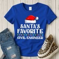 Xmas Lights SantaS Favorites Civil Engineer Christmas Gift Women's T-Shirt thumb 3