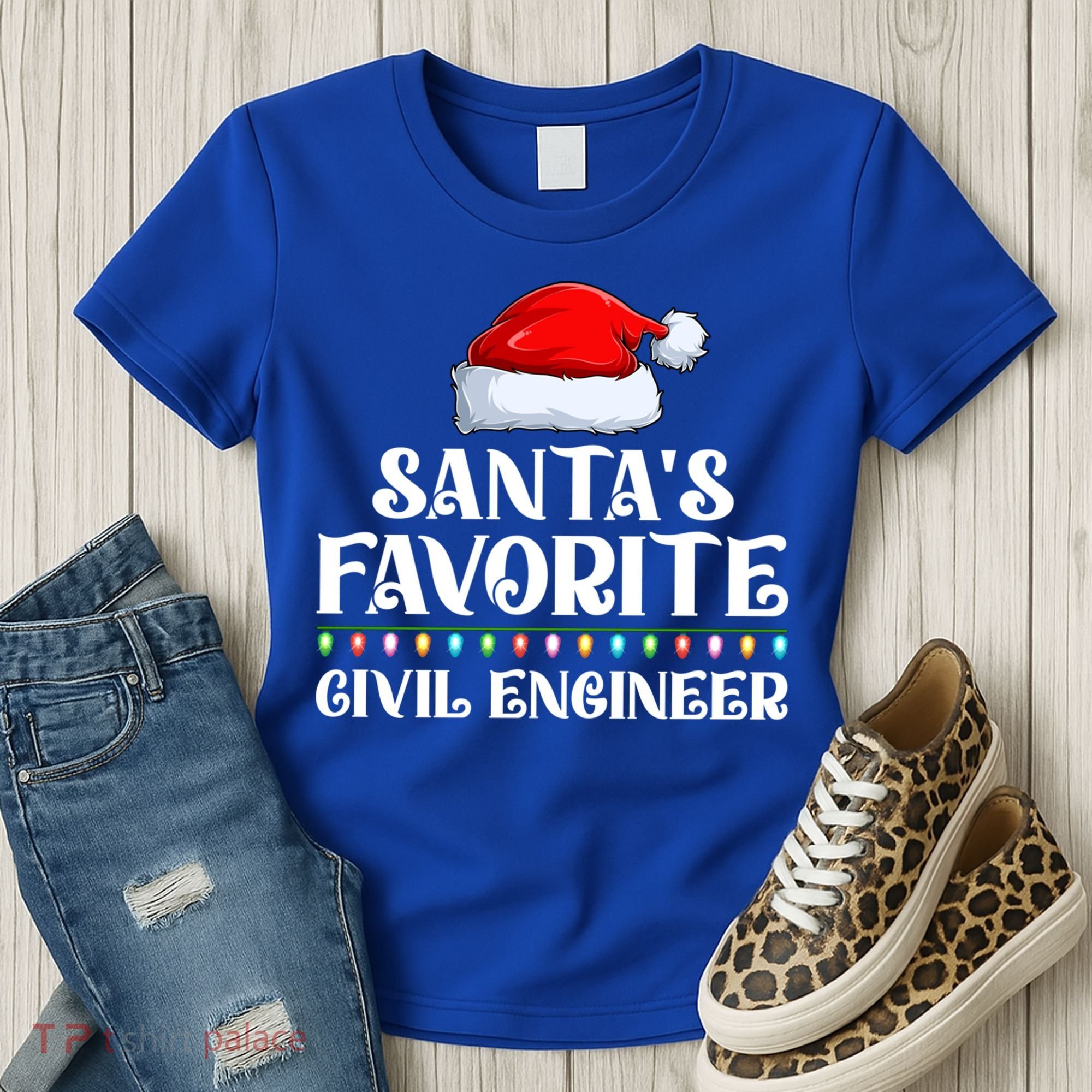 Xmas Lights SantaS Favorites Civil Engineer Christmas Gift Women's T-Shirt