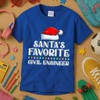 Xmas Lights SantaS Favorites Civil Engineer Christmas Gift Kids T-Shirt thumb 3
