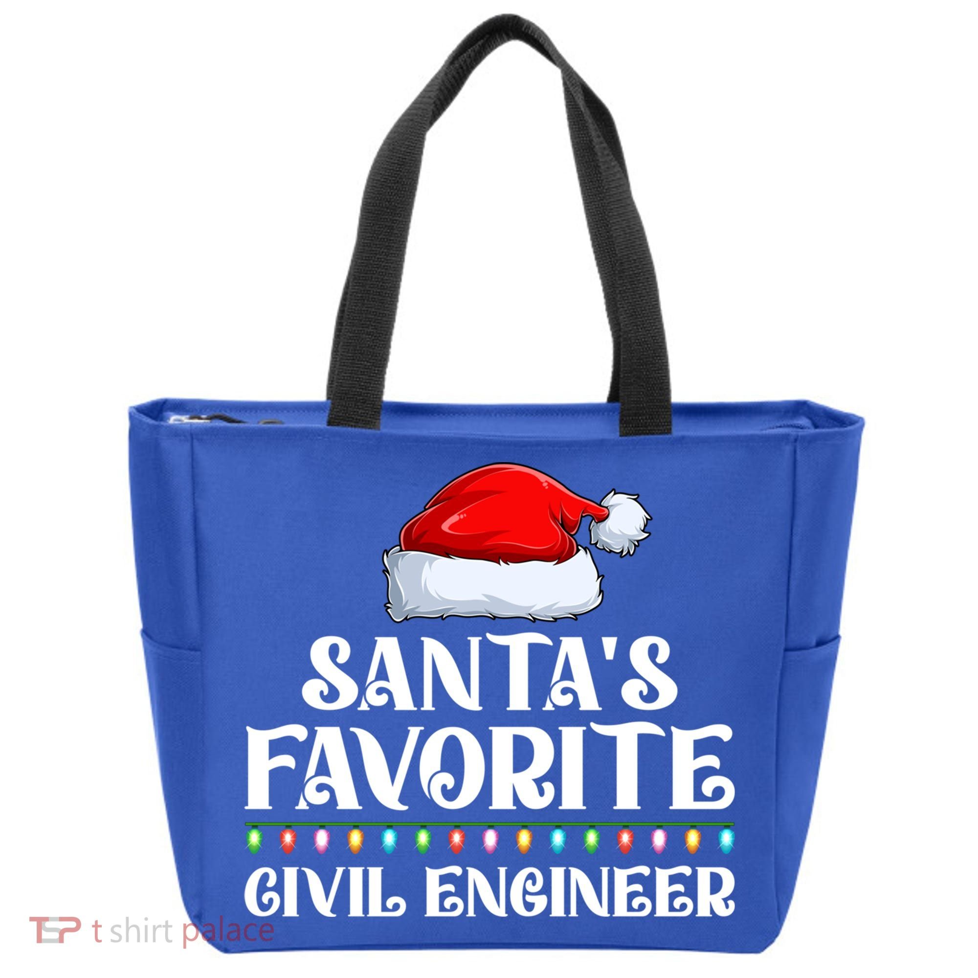 Xmas Lights SantaS Favorites Civil Engineer Christmas Gift Tote Bag