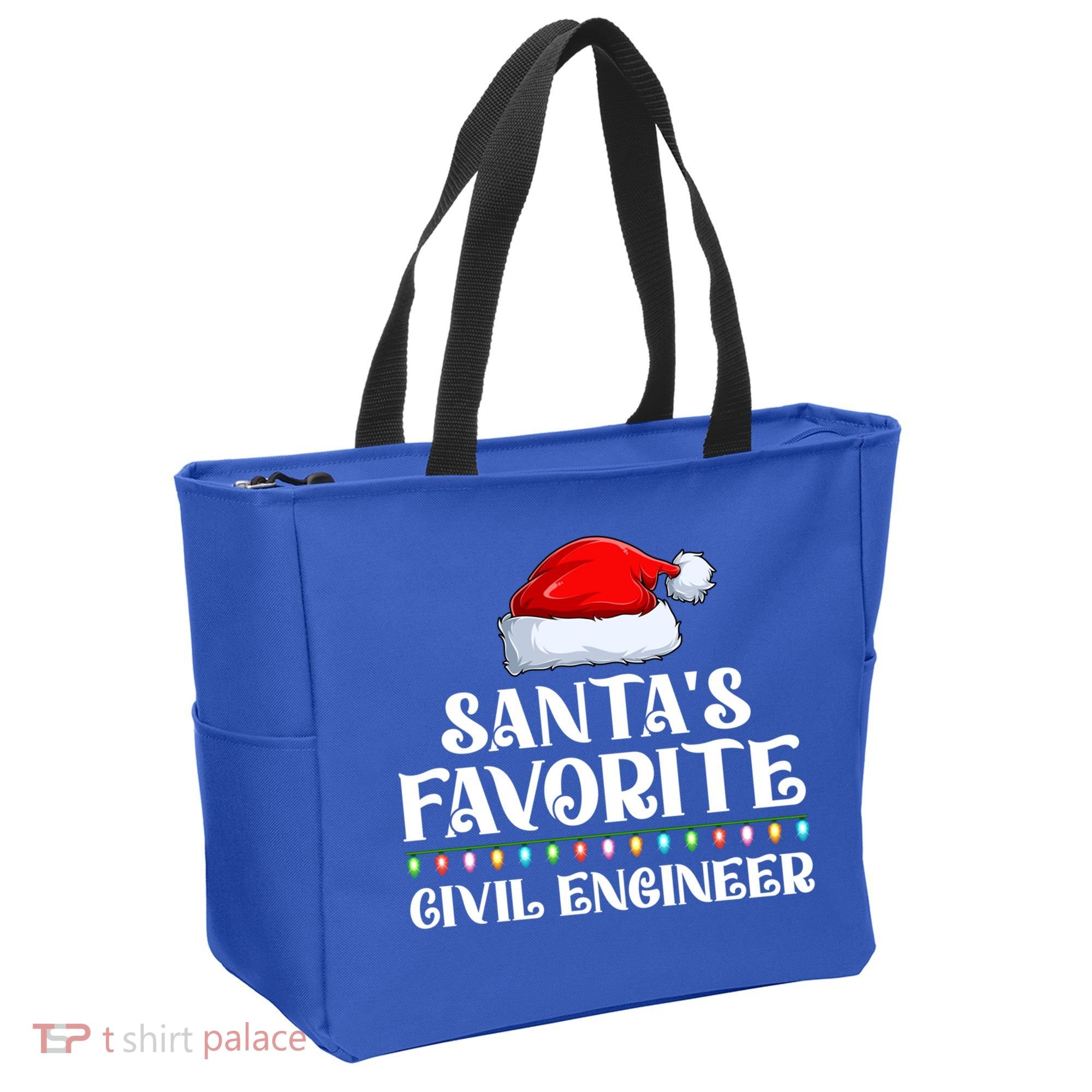 Xmas Lights SantaS Favorites Civil Engineer Christmas Gift Tote Bag