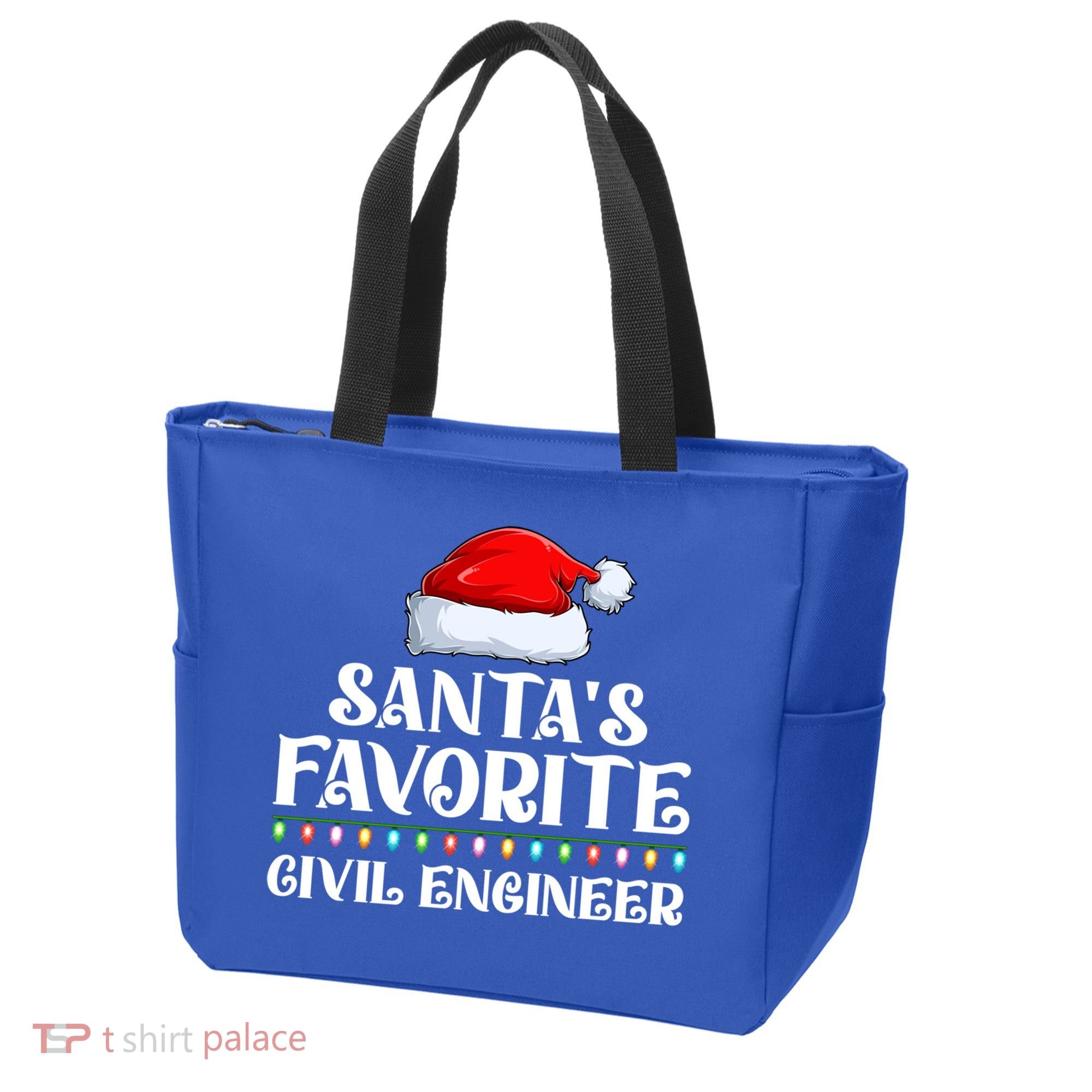 Xmas Lights SantaS Favorites Civil Engineer Christmas Gift Tote Bag