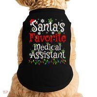 Xmas Lighting SantaS Favorite Medical Assistant Christmas Gift Doggie Tank thumb 0