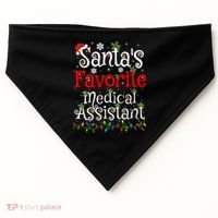 Xmas Lighting SantaS Favorite Medical Assistant Christmas Gift USA-Made Doggie Bandana thumb 0