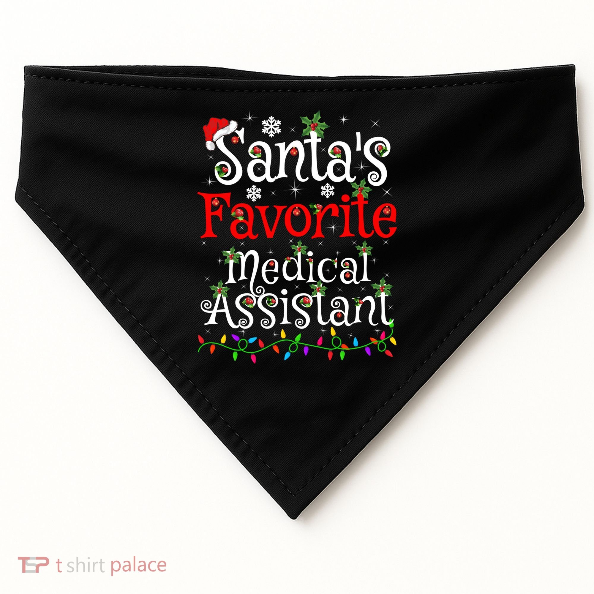 Xmas Lighting SantaS Favorite Medical Assistant Christmas Gift USA-Made Doggie Bandana