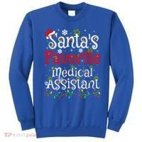 Xmas Lighting SantaS Favorite Medical Assistant Christmas Gift Sweatshirt thumb 0