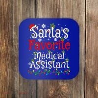 Xmas Lighting SantaS Favorite Medical Assistant Christmas Gift Coaster thumb 0