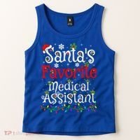 Xmas Lighting SantaS Favorite Medical Assistant Christmas Gift Tank Top thumb 2