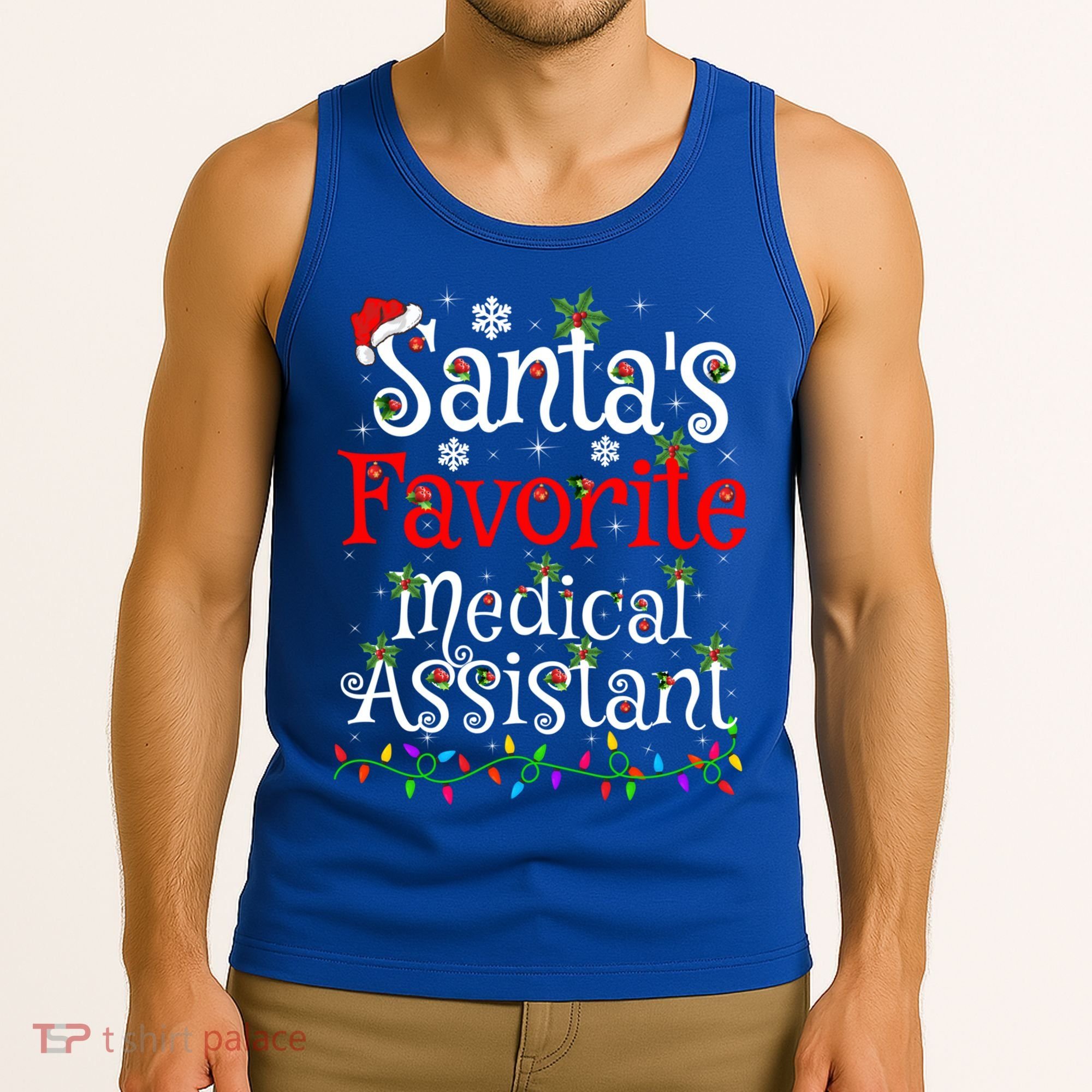 Xmas Lighting SantaS Favorite Medical Assistant Christmas Gift Tank Top