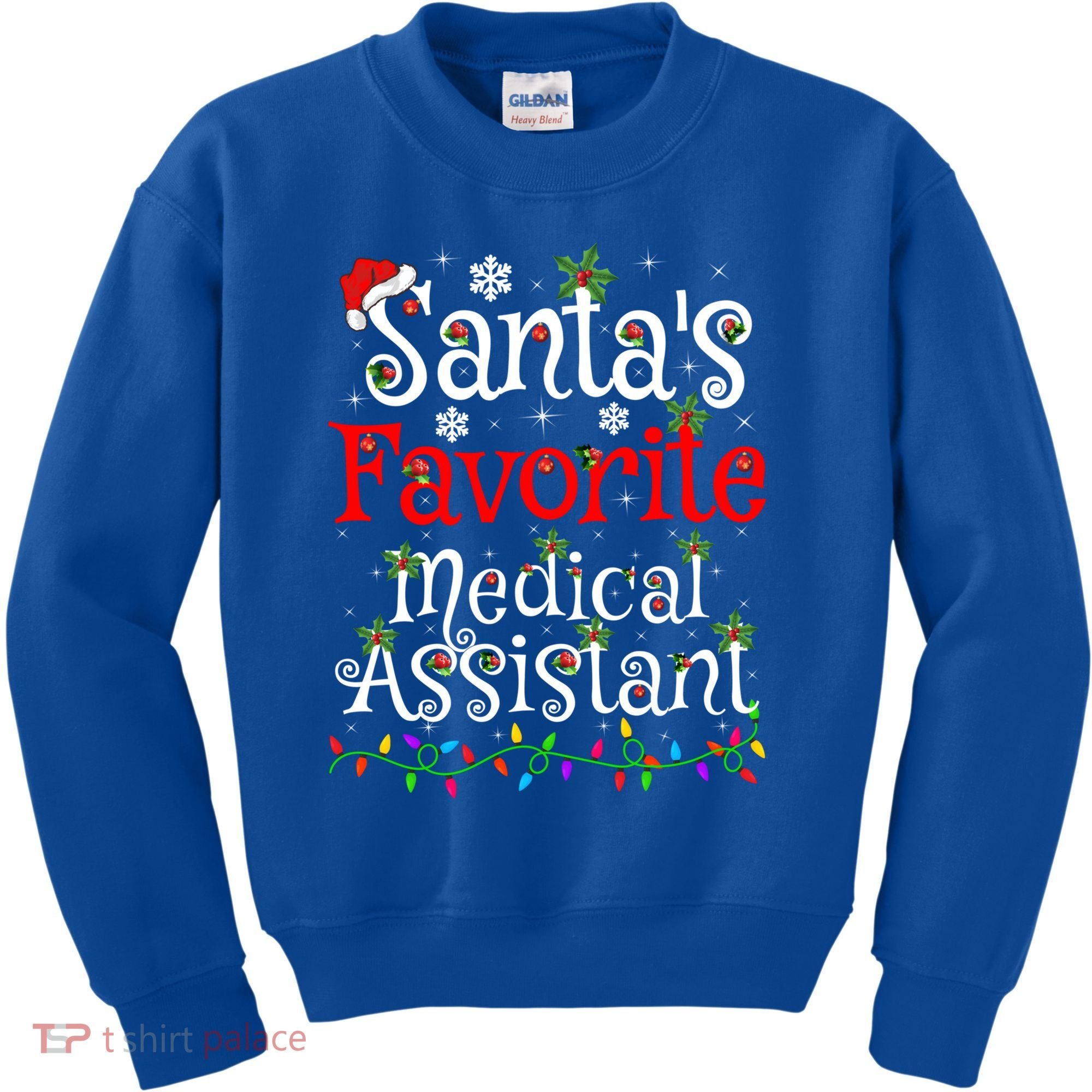 Xmas Lighting SantaS Favorite Medical Assistant Christmas Gift Kids Sweatshirt
