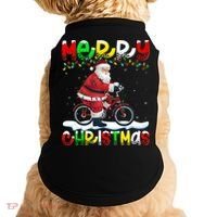 Xmas Lighting Santa Cycling Merry Christmas Doggie Tank thumb 0
