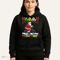 Xmas Lighting Santa Cycling Merry Christmas Hoodie thumb 5