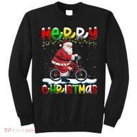 Xmas Lighting Santa Cycling Merry Christmas Sweatshirt thumb 0