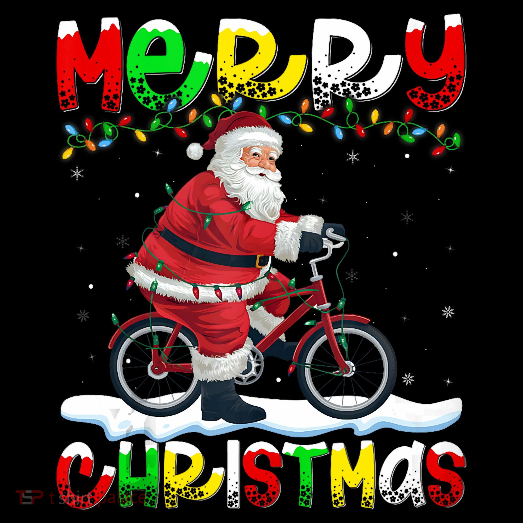 Xmas Lighting Santa Cycling Merry Christmas Coffee Mug