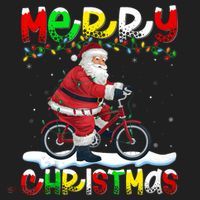 Xmas Lighting Santa Cycling Merry Christmas Beanie thumb 2