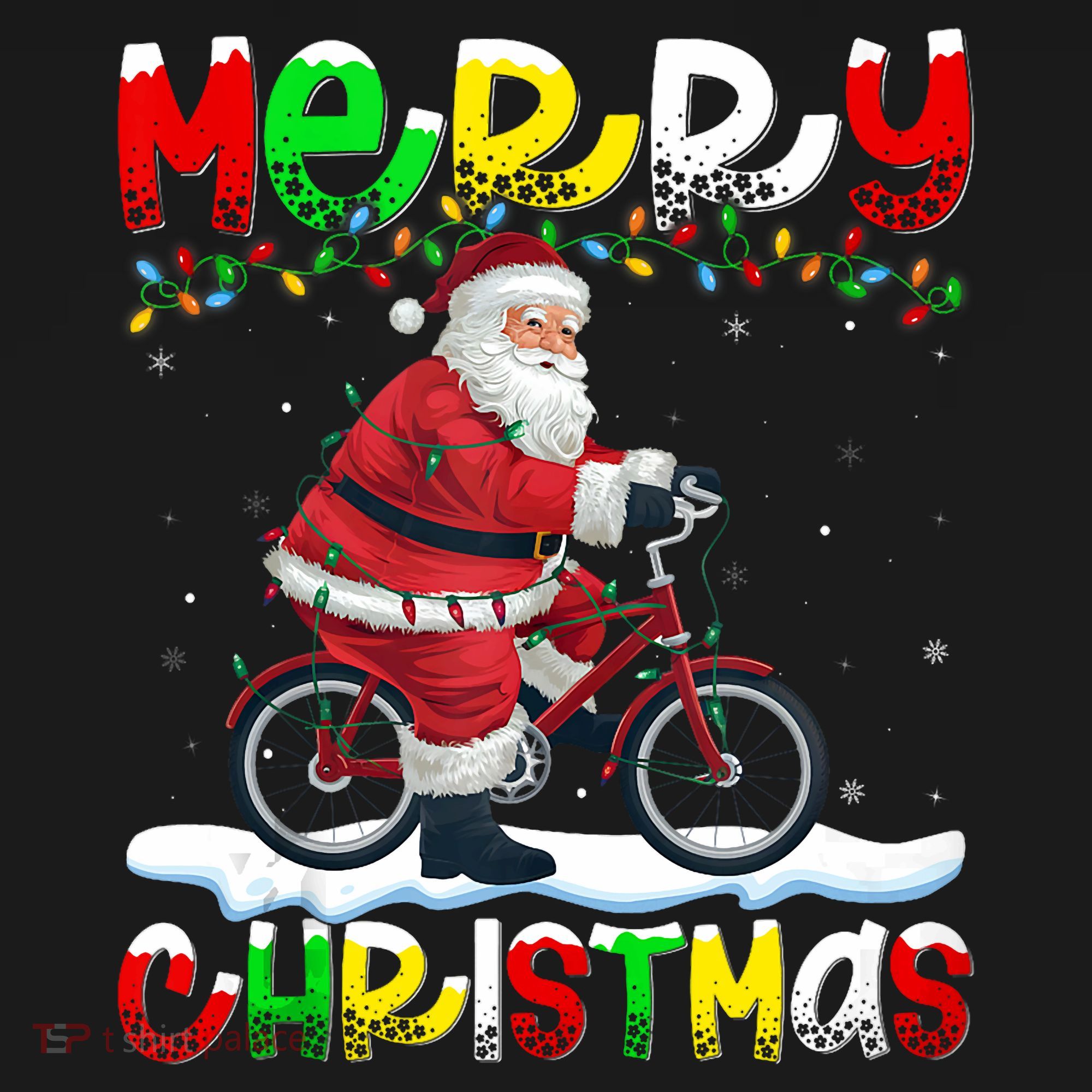 Xmas Lighting Santa Cycling Merry Christmas Women's Tank Top