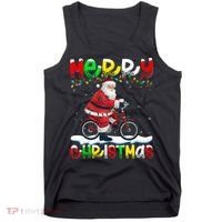 Xmas Lighting Santa Cycling Merry Christmas Tank Top thumb 0