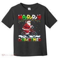 Xmas Lighting Santa Cycling Merry Christmas Toddler T-Shirt thumb 0