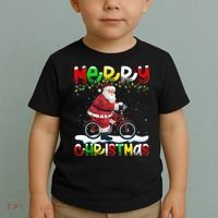 Xmas Lighting Santa Cycling Merry Christmas Toddler T-Shirt thumb 2