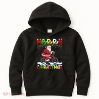 Xmas Lighting Santa Cycling Merry Christmas Kids Hoodie thumb 0