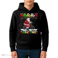 Xmas Lighting Santa Cycling Merry Christmas Kids Hoodie thumb 4