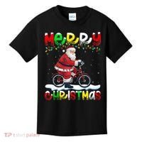 Xmas Lighting Santa Cycling Merry Christmas Kids T-Shirt thumb 0