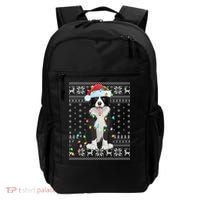Xmas Lighting Santa Hat Ugly Border Collie Christmas Funny Gift Backpack thumb 0