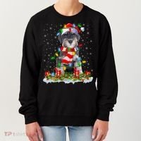 Xmas Lighting Santa Schnauzer Dog Christmas Gift Women's Sweatshirt thumb 0