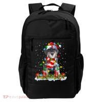 Xmas Lighting Santa Schnauzer Dog Christmas Gift Backpack thumb 0