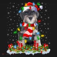 Xmas Lighting Santa Schnauzer Dog Christmas Gift Women's Hoodie thumb 2