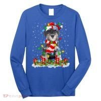 Xmas Lighting Santa Schnauzer Dog Christmas Gift Long Sleeve Shirt thumb 0