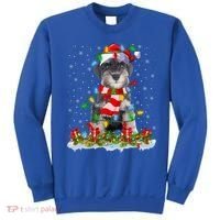 Xmas Lighting Santa Schnauzer Dog Christmas Gift Sweatshirt thumb 0