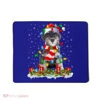 Xmas Lighting Santa Schnauzer Dog Christmas Gift Mousepad thumb 0