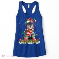 Xmas Lighting Santa Schnauzer Dog Christmas Gift Women's Tank Top thumb 0