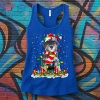Xmas Lighting Santa Schnauzer Dog Christmas Gift Women's Tank Top thumb 3