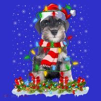 Xmas Lighting Santa Schnauzer Dog Christmas Gift Women's Tank Top thumb 5