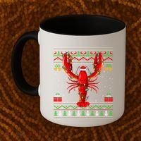 Xmas Lights Ugly Style Santa Lobster Fish Christmas Gift Coffee Mug thumb 2