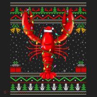 Xmas Lights Ugly Style Santa Lobster Fish Christmas Gift Hat thumb 2