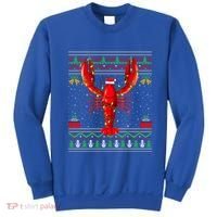 Xmas Lights Ugly Style Santa Lobster Fish Christmas Gift Sweatshirt thumb 0