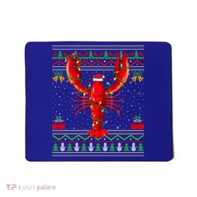 Xmas Lights Ugly Style Santa Lobster Fish Christmas Gift Mousepad
