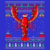 Xmas Lights Ugly Style Santa Lobster Fish Christmas Gift Women's Tank Top thumb 5