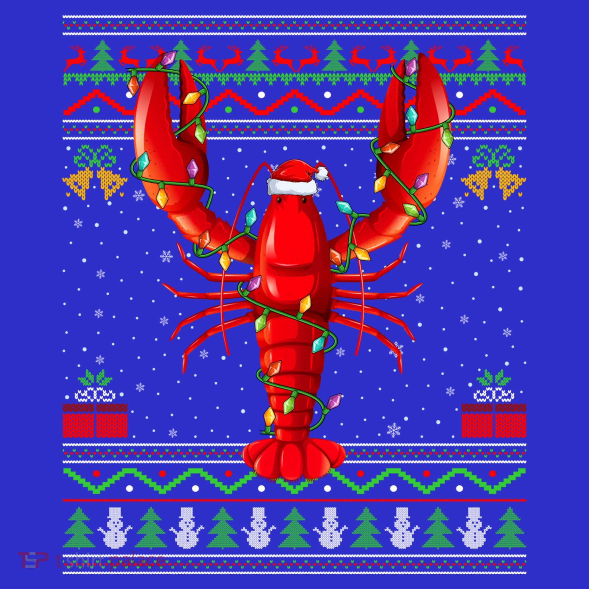 Xmas Lights Ugly Style Santa Lobster Fish Christmas Gift Baby Bodysuit