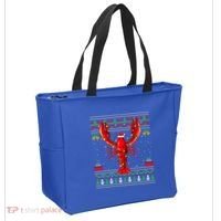 Xmas Lights Ugly Style Santa Lobster Fish Christmas Gift Tote Bag thumb 2