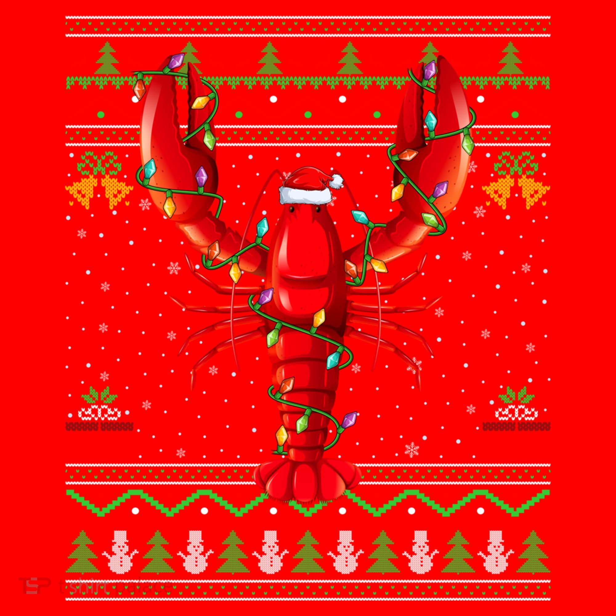 Xmas Lights Ugly Style Santa Lobster Fish Christmas Gift Santa Hat