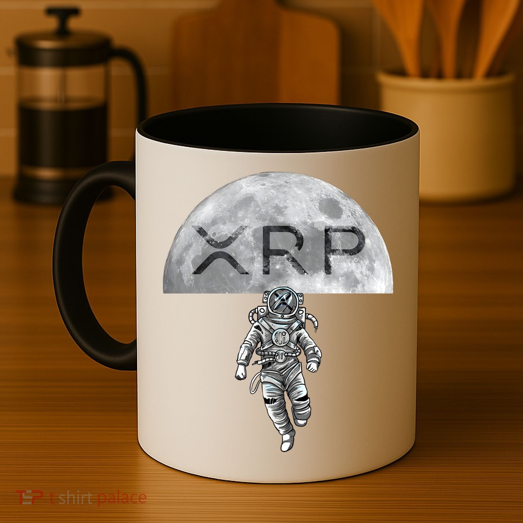 Xrp Moon Astronaut Ripple Cryptocurrency Graphic Cute Gift Coffee Mug