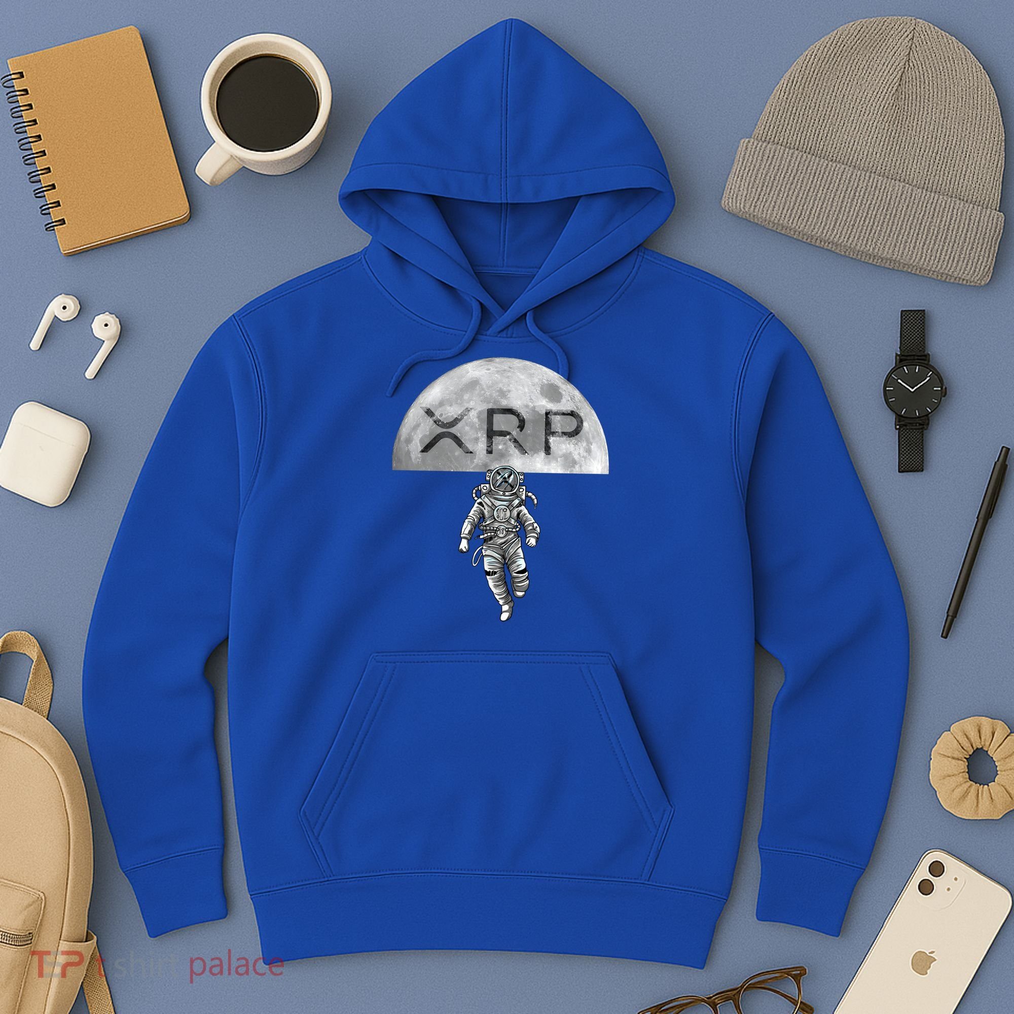 Xrp Moon Astronaut Ripple Cryptocurrency Graphic Cute Gift Hoodie