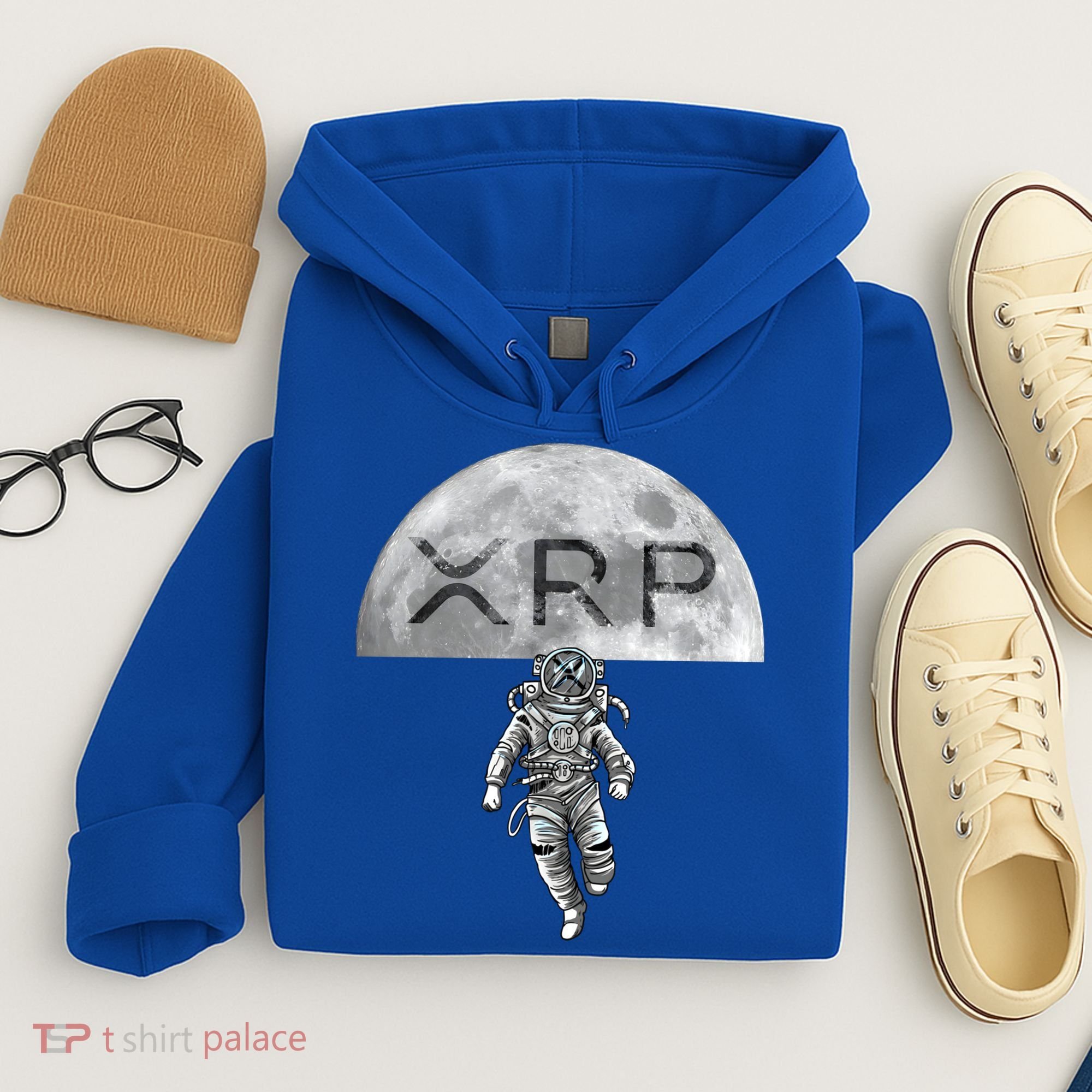 Xrp Moon Astronaut Ripple Cryptocurrency Graphic Cute Gift Hoodie